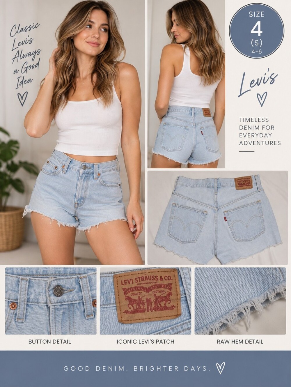 Levi Women's size 4 denim jean shorts #31